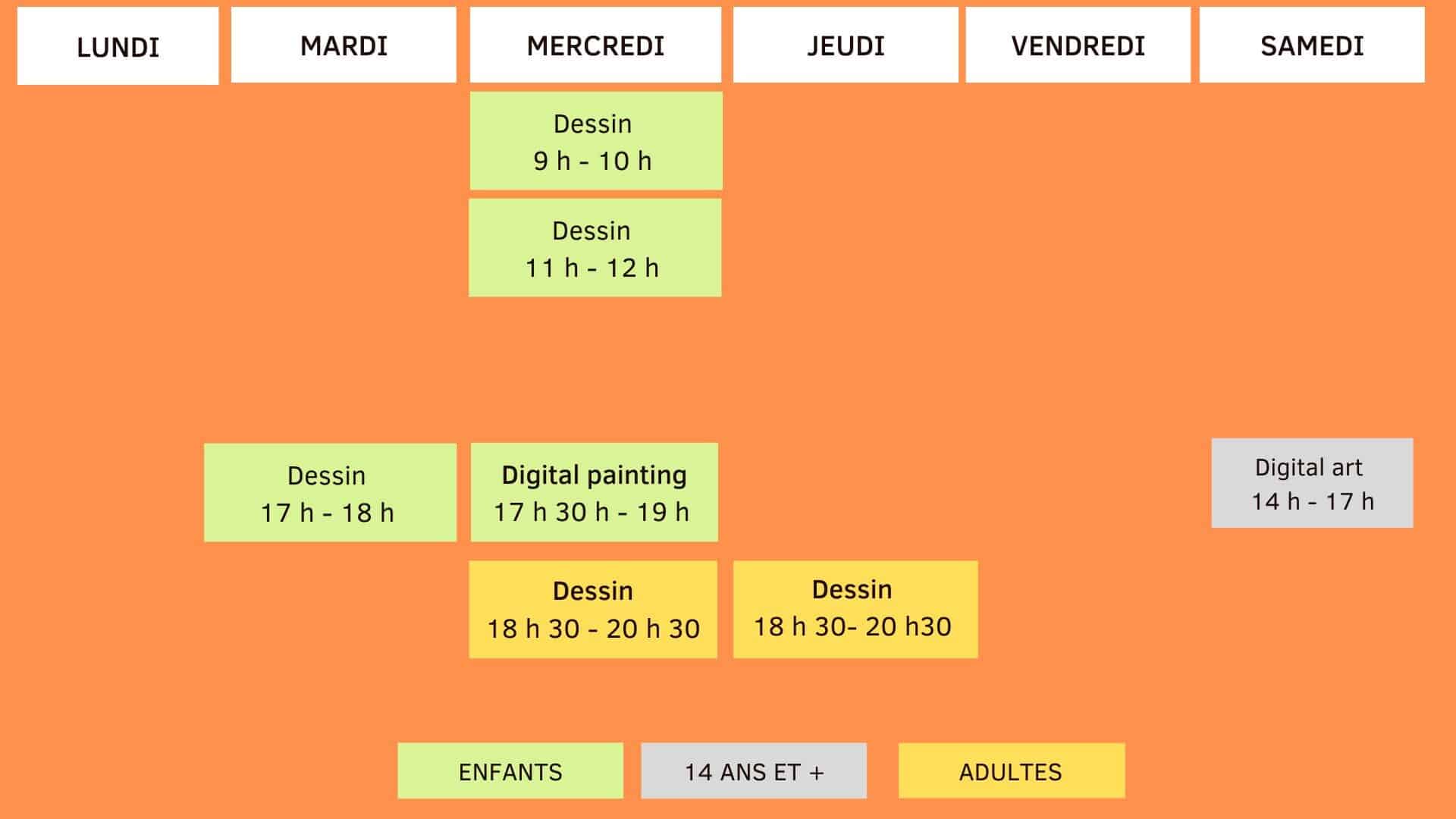 planning cours visio