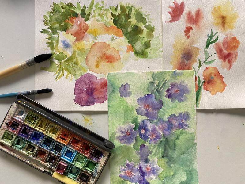 aquarelle fleurs